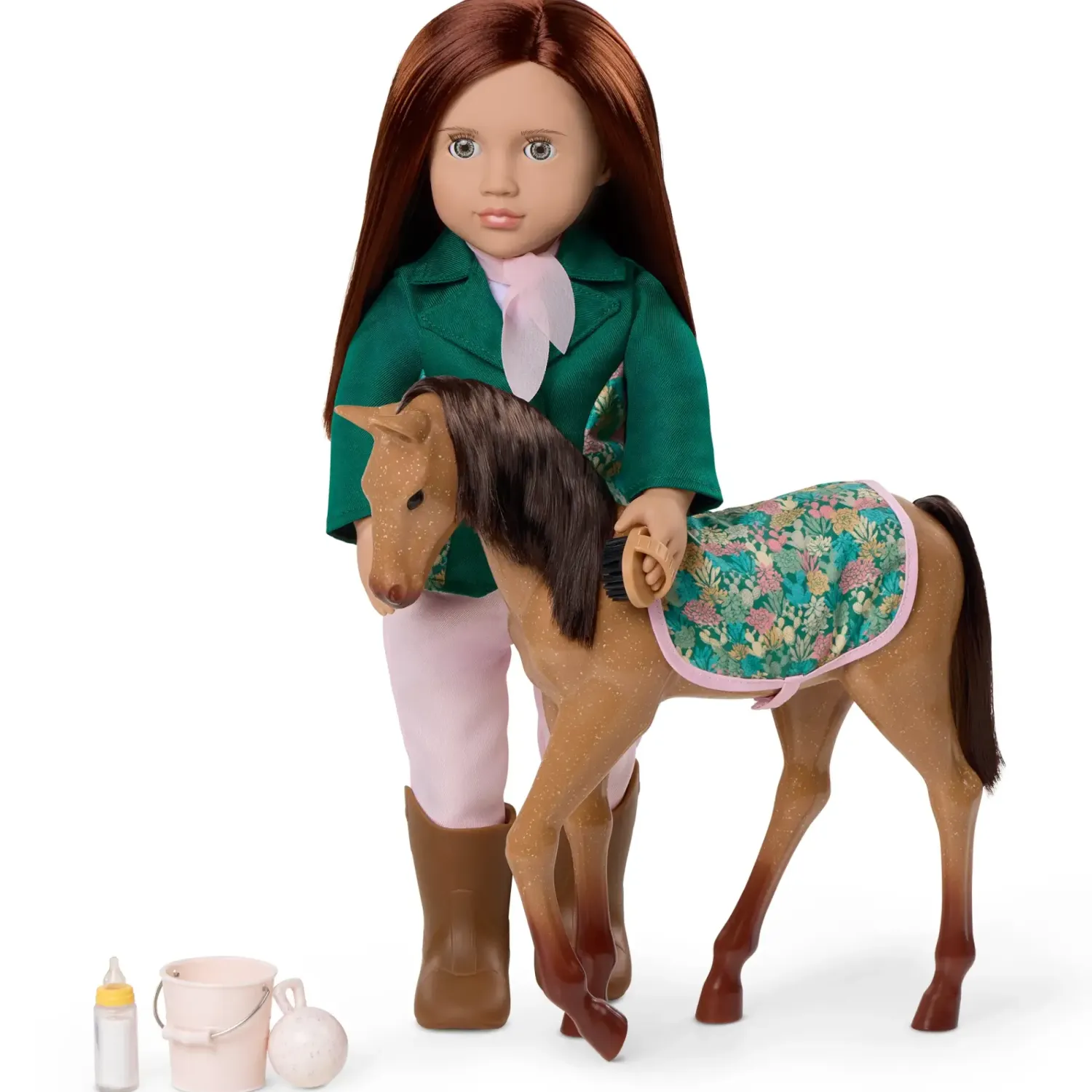 6 Lat+|3 Lata + | OurGeneration Lalka PHILIPPA 46cm - dżokejka ze źrebakiem i akcesoriami