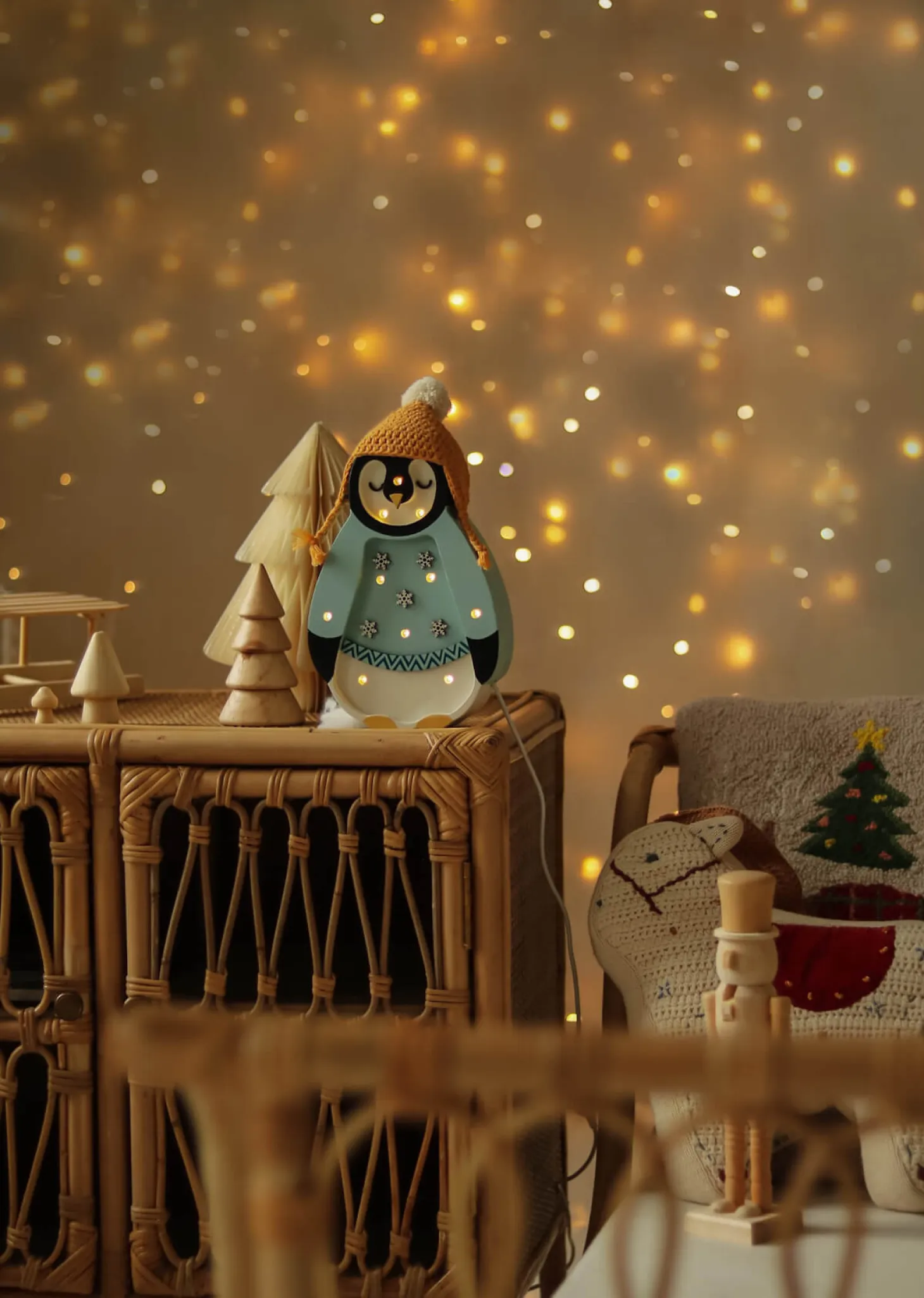 Lampa Little Lights Mini Świąteczny Pingwinek - Blue