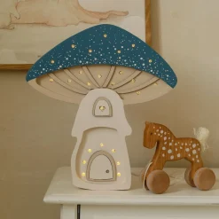 Lampa Little Lights Mushroom House - Starry Night Blue