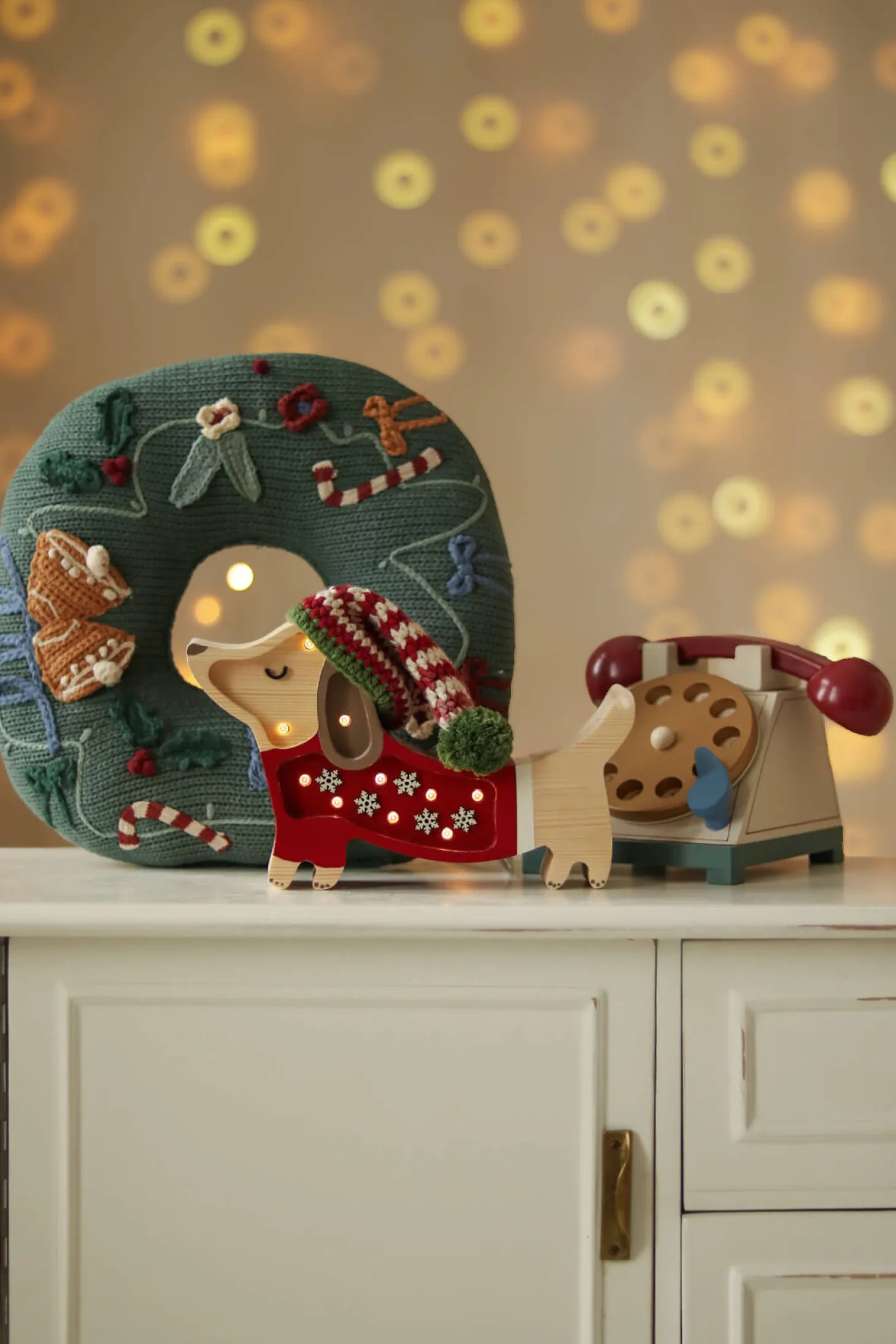 Lampa Little Lights Piesek Mini SANTA HELPER