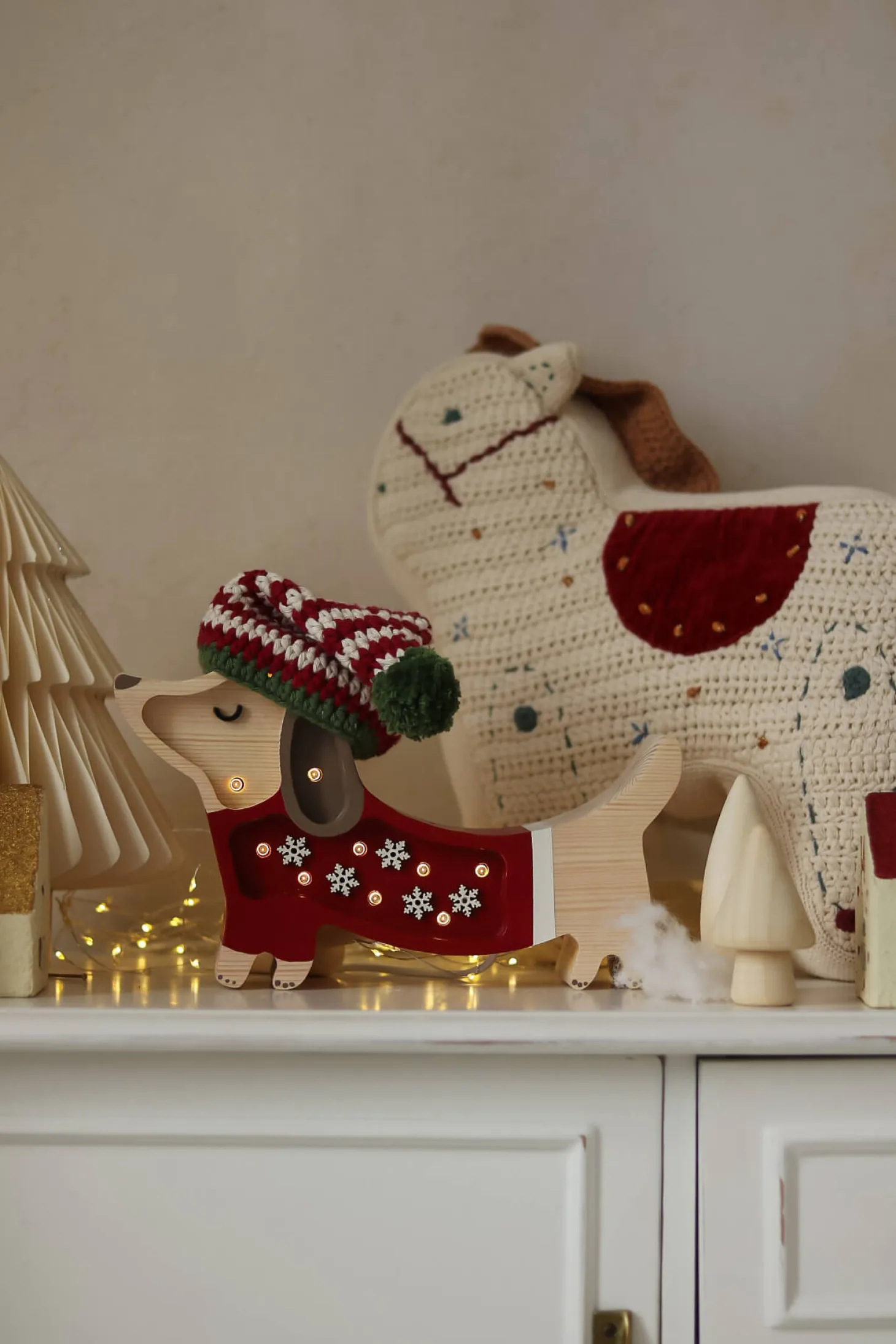 Lampa Little Lights Piesek Mini SANTA HELPER