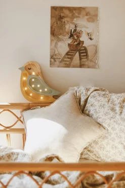 Dekoracje Dziecięce|Lampki Nocne | Little Lights Lampa Ptaszek Mini KHAKI