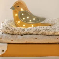 Dekoracje Dziecięce|Lampki Nocne | Little Lights Lampa Ptaszek Mini KHAKI