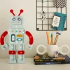 Dekoracje Dziecięce|Lampki Nocne | Little Lights Lampa Robot METALIC BLUE