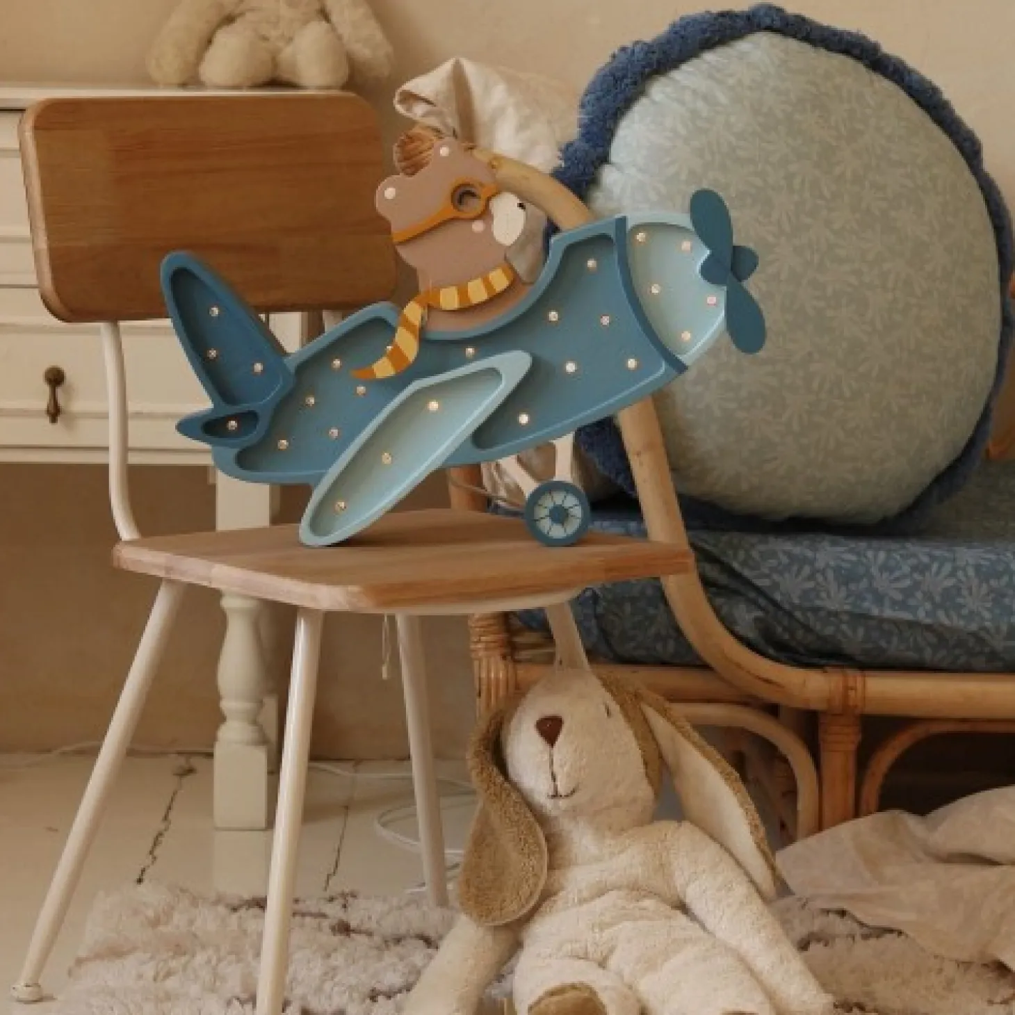 Lampa Little Lights Samolot Vintage DENIM BLUE