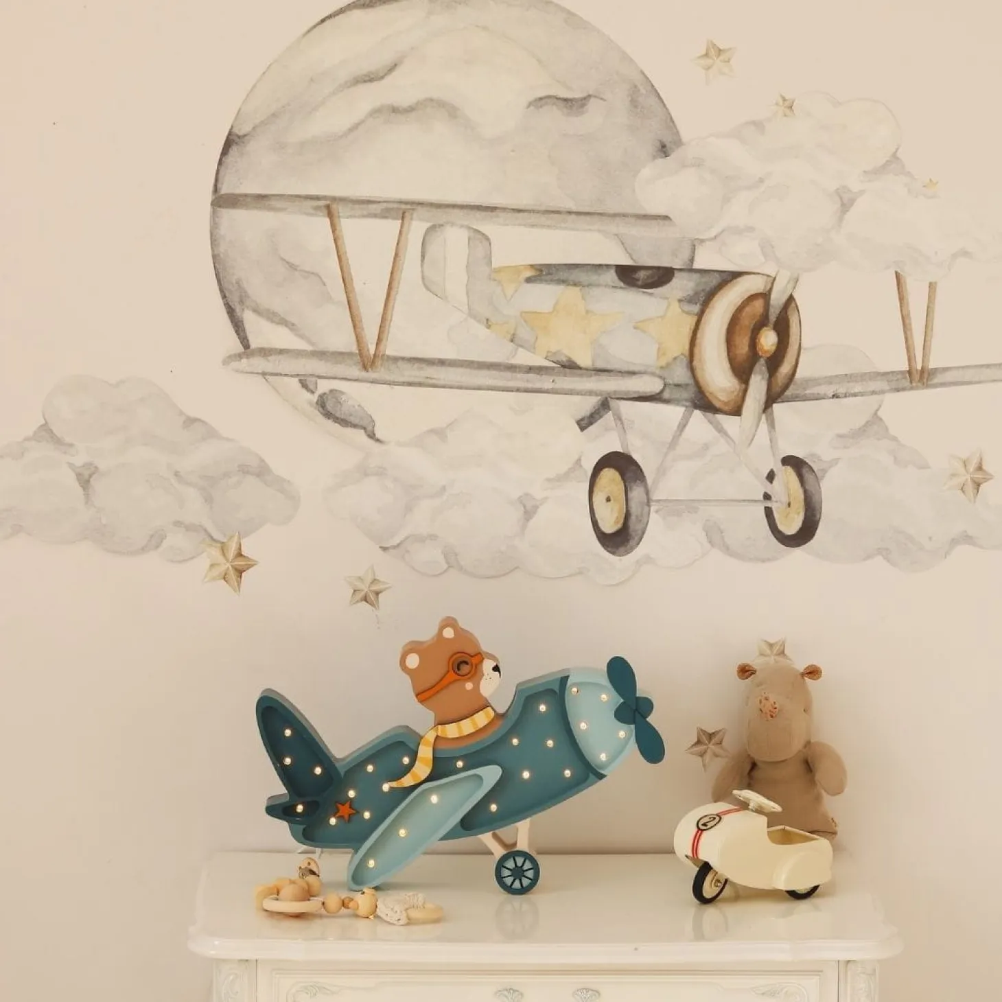 Lampa Little Lights Samolot Vintage DENIM BLUE