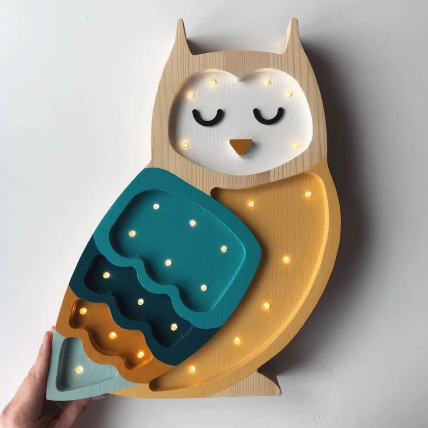 Lampa Little Lights Sowa MUSTARD