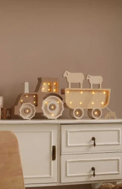Dekoracje Dziecięce|Lampki Nocne | Little Lights Lampa Traktor Coffee Cream