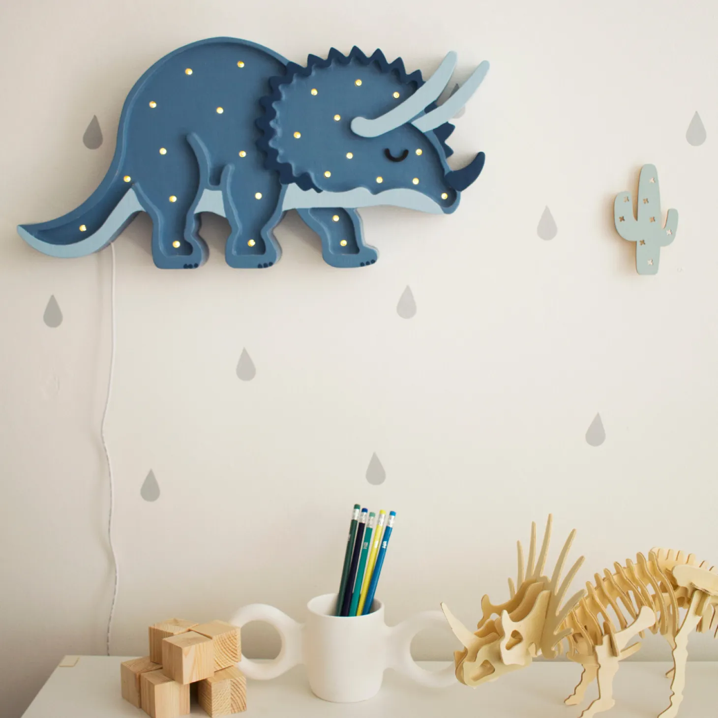 Lampa Little Lights Triceratops JURASSIC NAVY