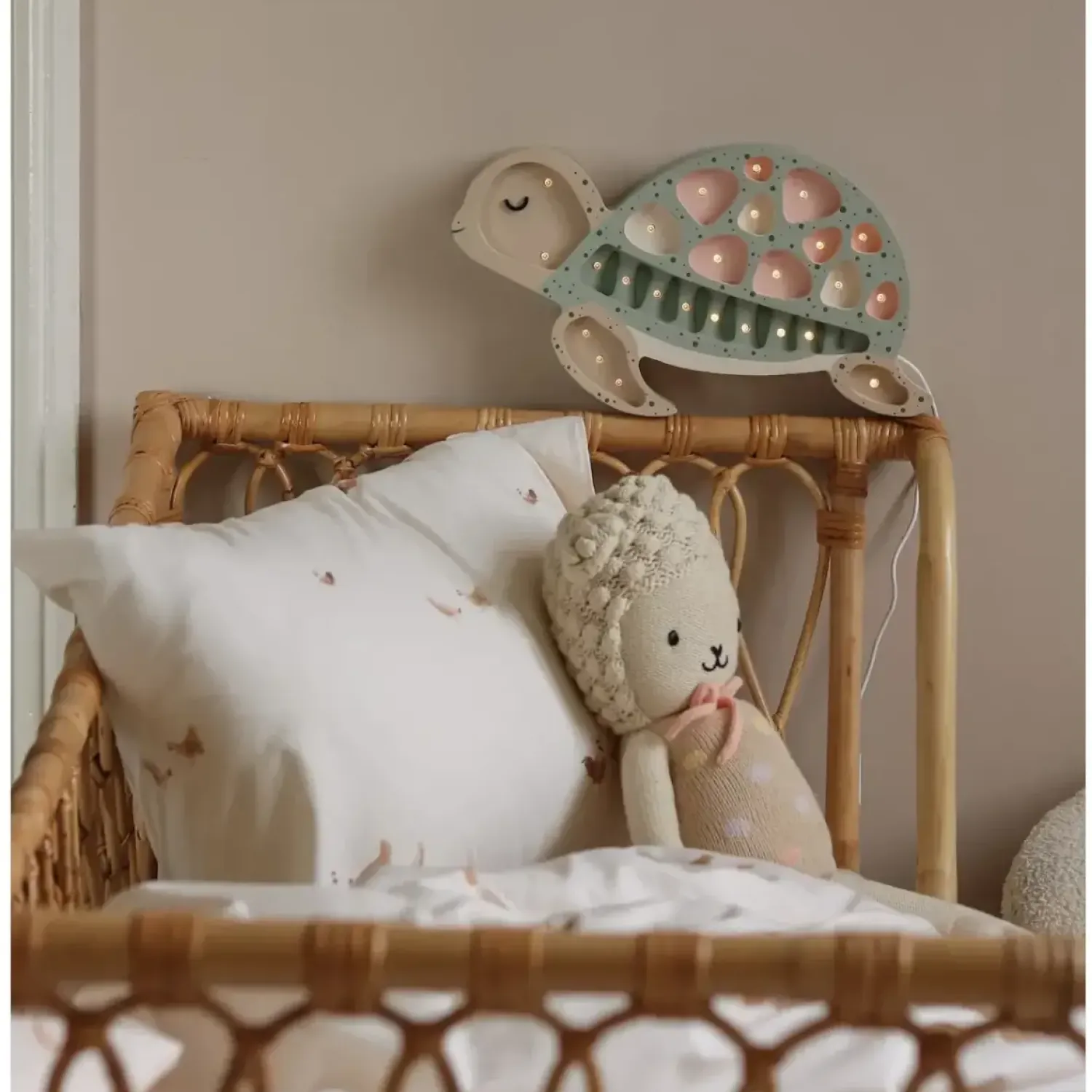 Dekoracje Dziecięce|Lampki Nocne | Little Lights Lampa Żółw - Seafoam Pink