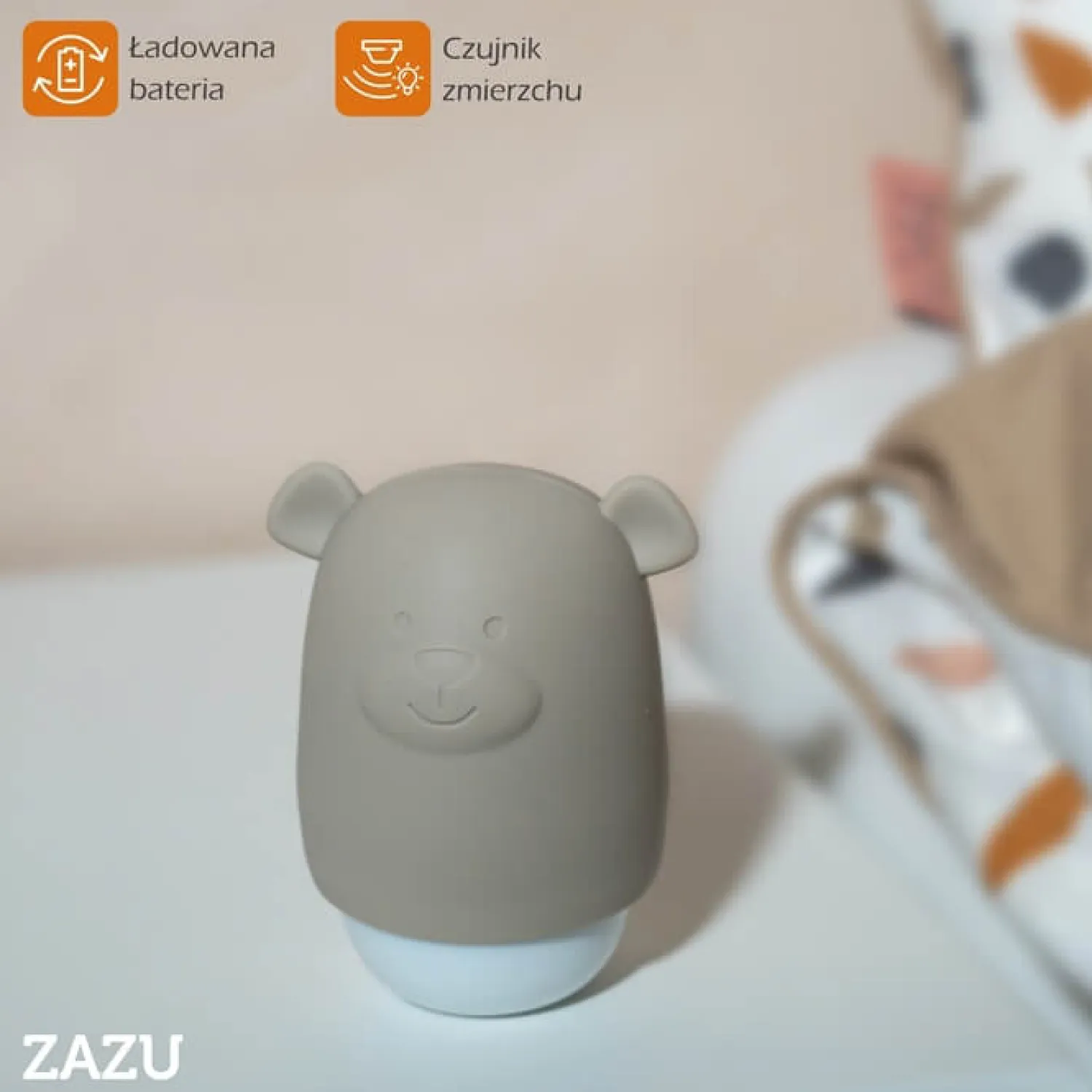Lampki Nocne|Lampki Nocne | Zazu Lampka nocna dla dzieci do kontaktu BENNY Taupe