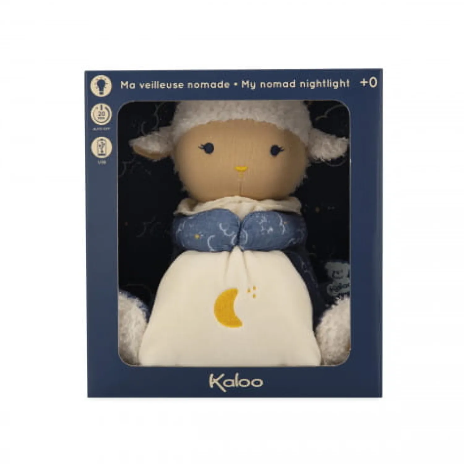 12M+|Lampki Nocne | Kaloo Lampka, przytulanka nocna - Owieczka
