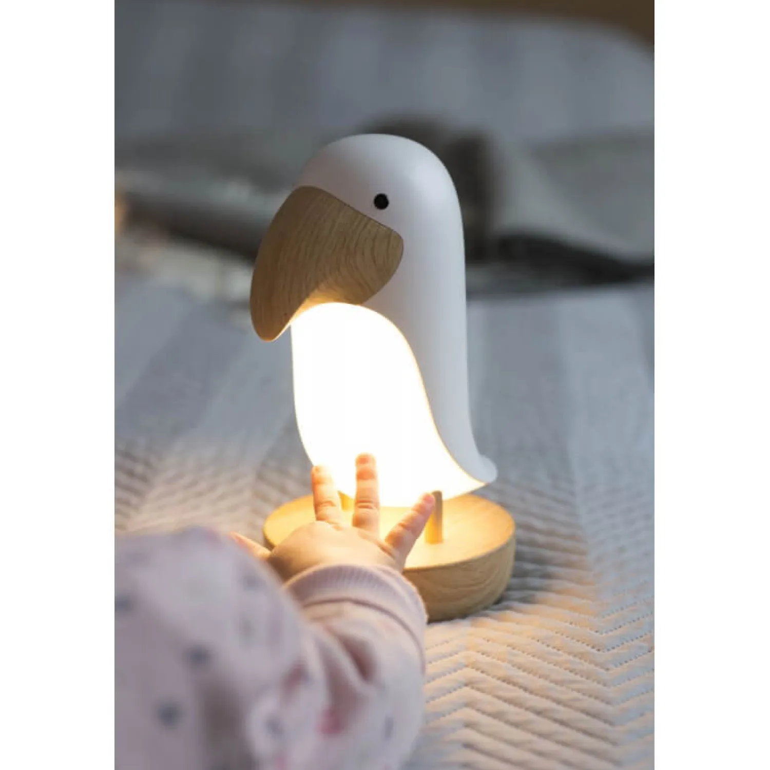 Lampki Nocne|Lampki Nocne | Rabbit&Friends Lampka z głośnikiem- Maskonur biały