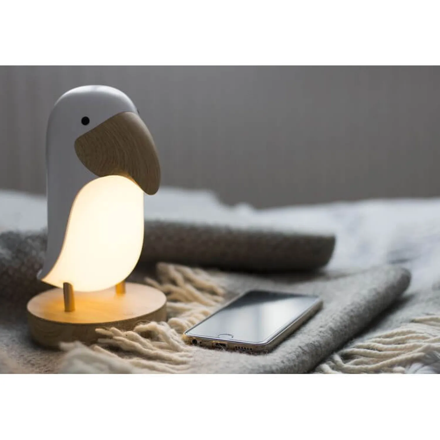 Lampki Nocne|Lampki Nocne | Rabbit&Friends Lampka z głośnikiem- Maskonur biały