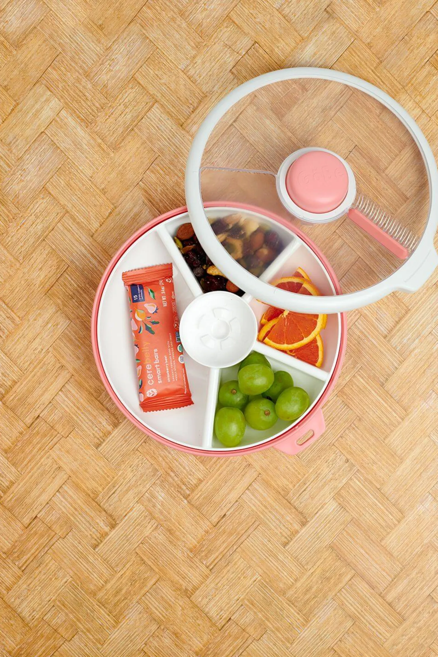 Lunchboxy|Przechowywanie Jedzenia | GOBE LARGE SNACK SPINNER duży pojemnik na przekąski, Coral Pink
