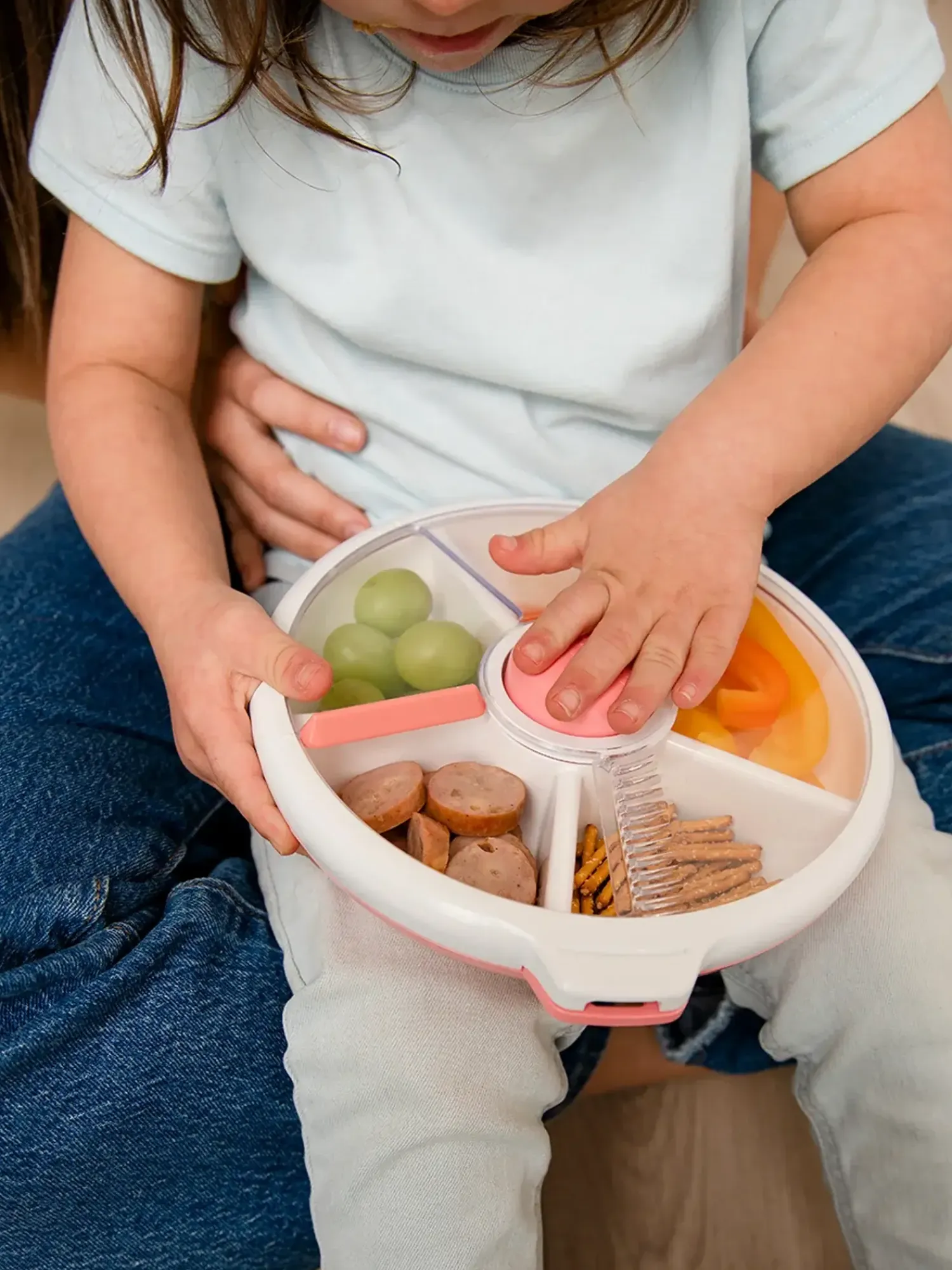 Lunchboxy|Przechowywanie Jedzenia | GOBE LARGE SNACK SPINNER duży pojemnik na przekąski, Coral Pink