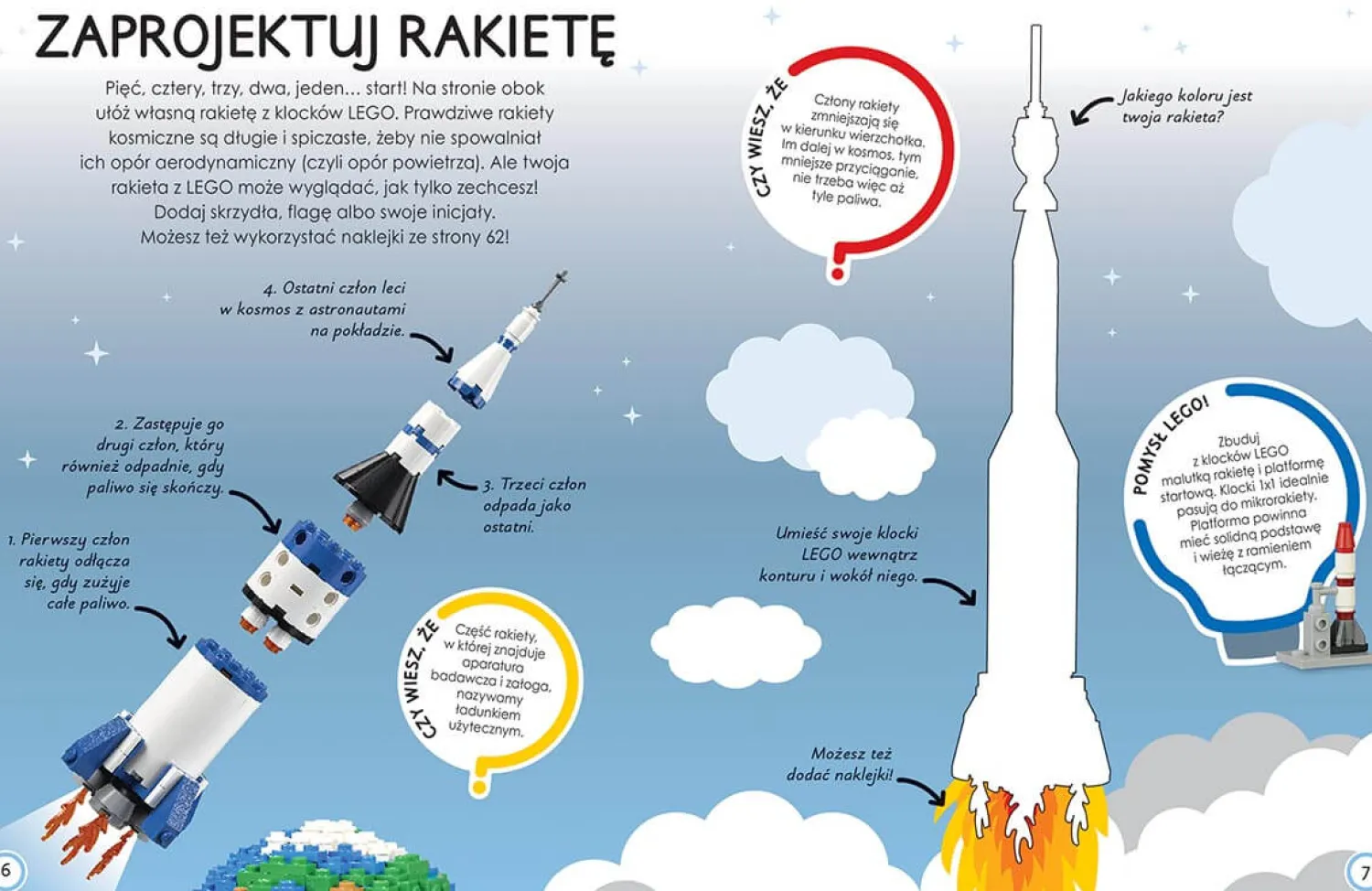 5-8 Lat|9 Lat + | HarperCollins LEGO® świat. Zabawy z naklejkami. Kosmos