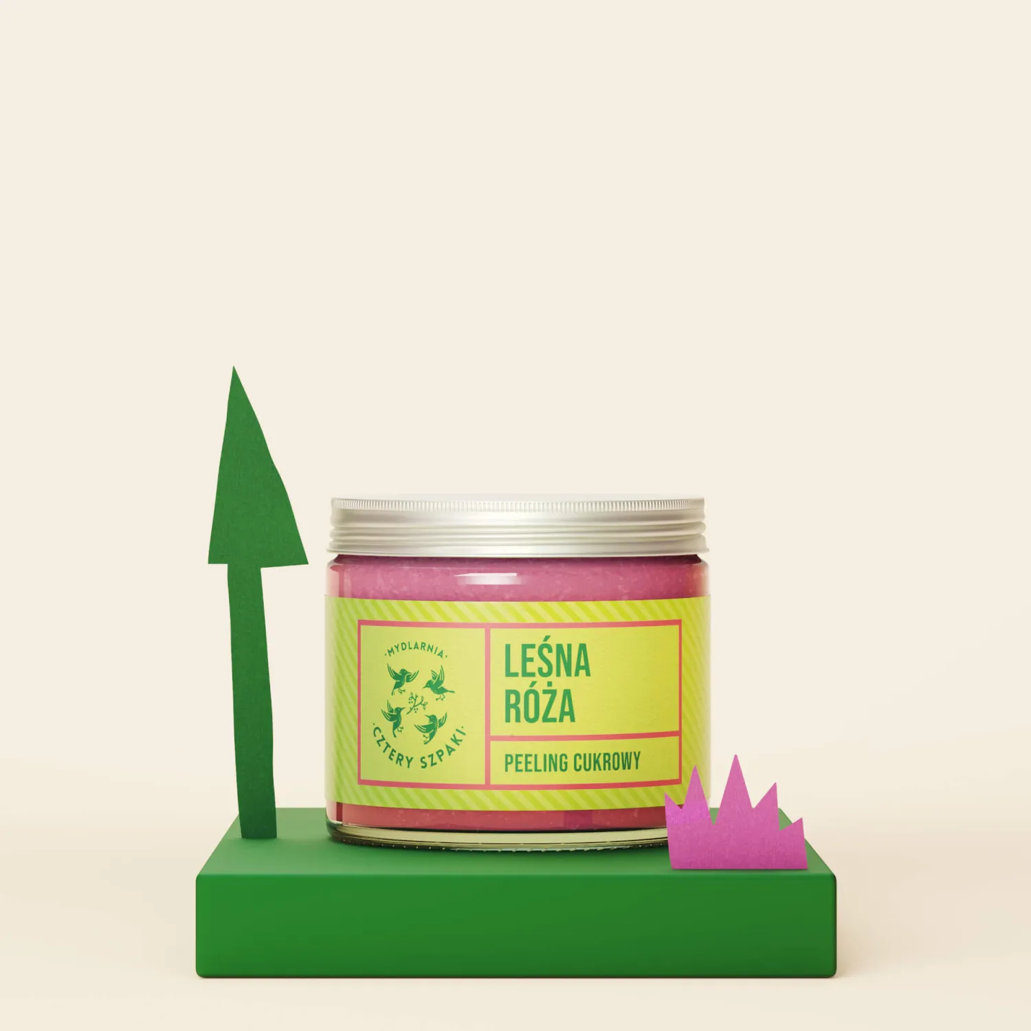 Naturalne Kosmetyki Dla Mam | Mydlarnia Cztery Szpaki Leśna Róża - peeling cukrowy, 250 ml