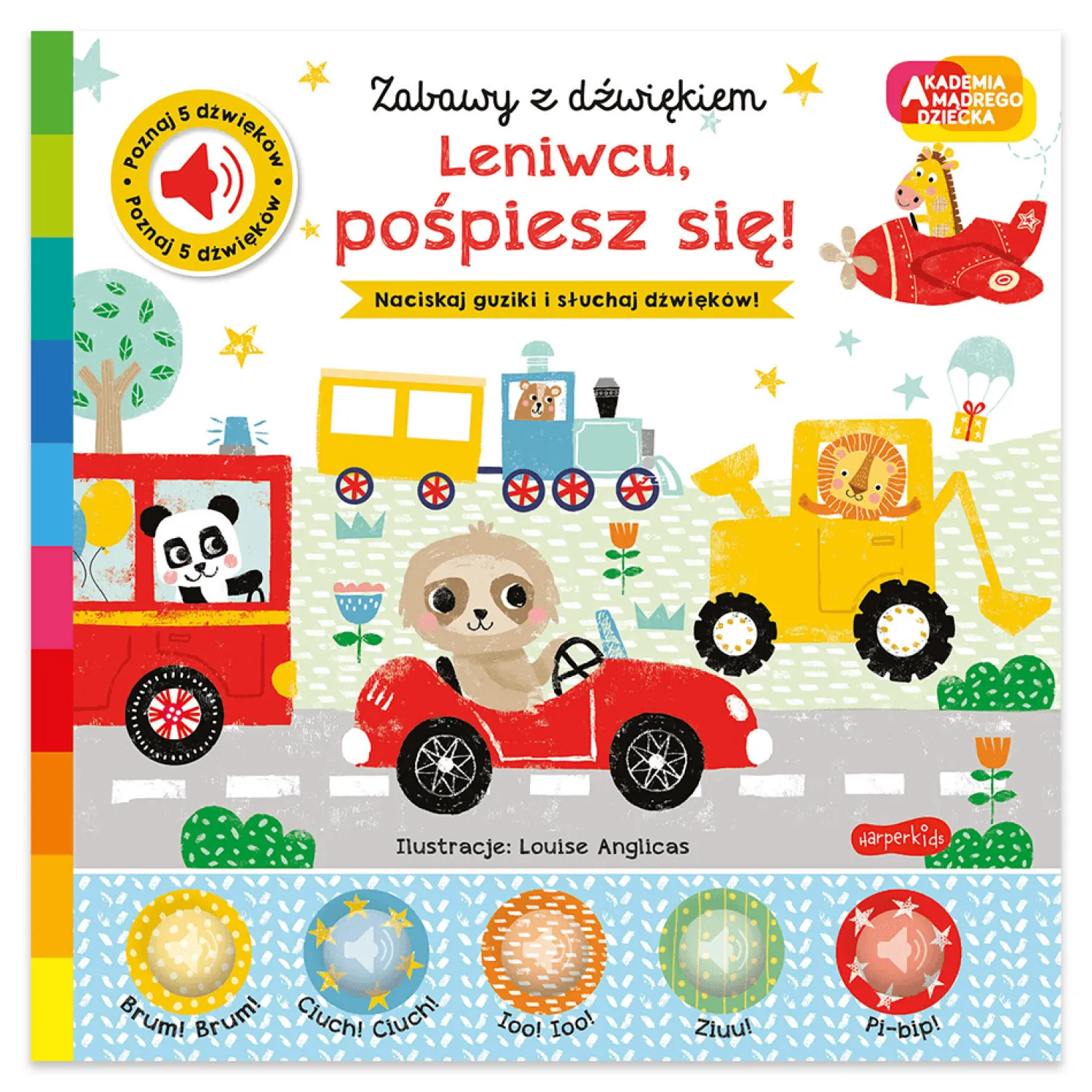 2-5 Lat|0-2 Lat | HarperCollins Leniwcu, pośpiesz się! Akademia Mądrego Dziecka. Zabawy z dźwiękiem