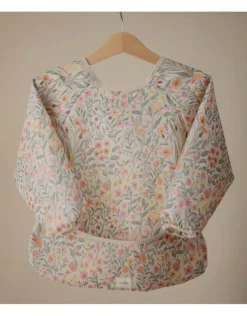 Metoda Blw|Śliniaki | Mushie Śliniak z długim rękawem - Pastel Blooms