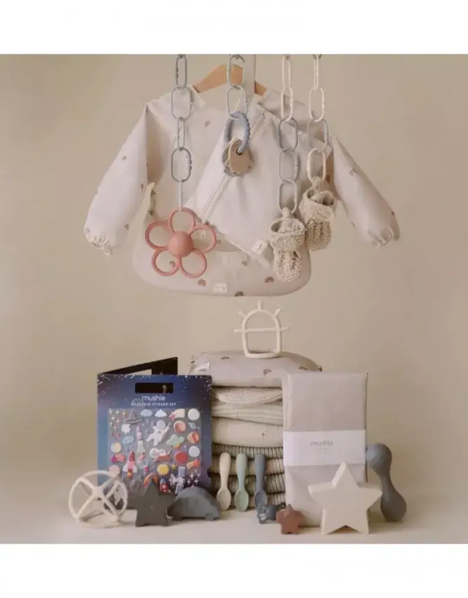 Metoda Blw|Śliniaki | Mushie Śliniak z długim rękawem - Rainbow