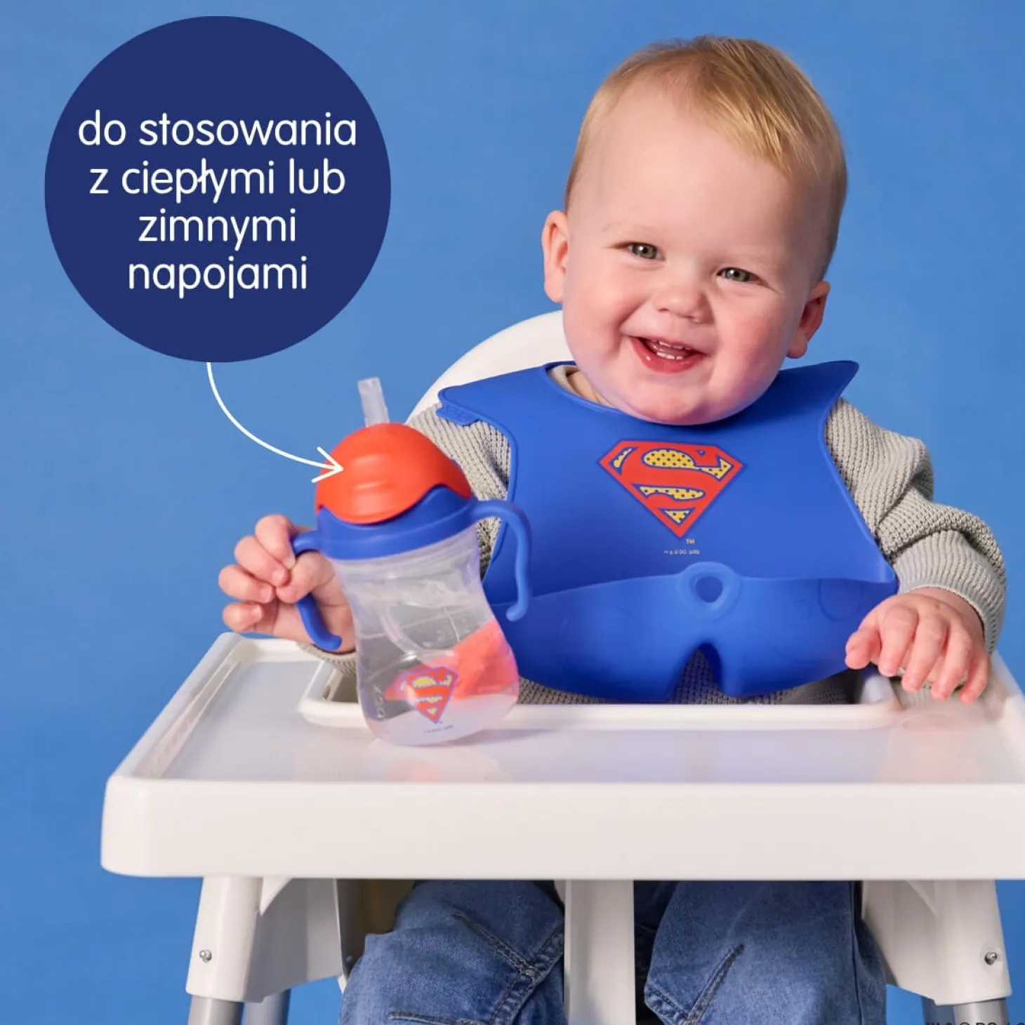 Śliniak z otwartą kieszonką Superman