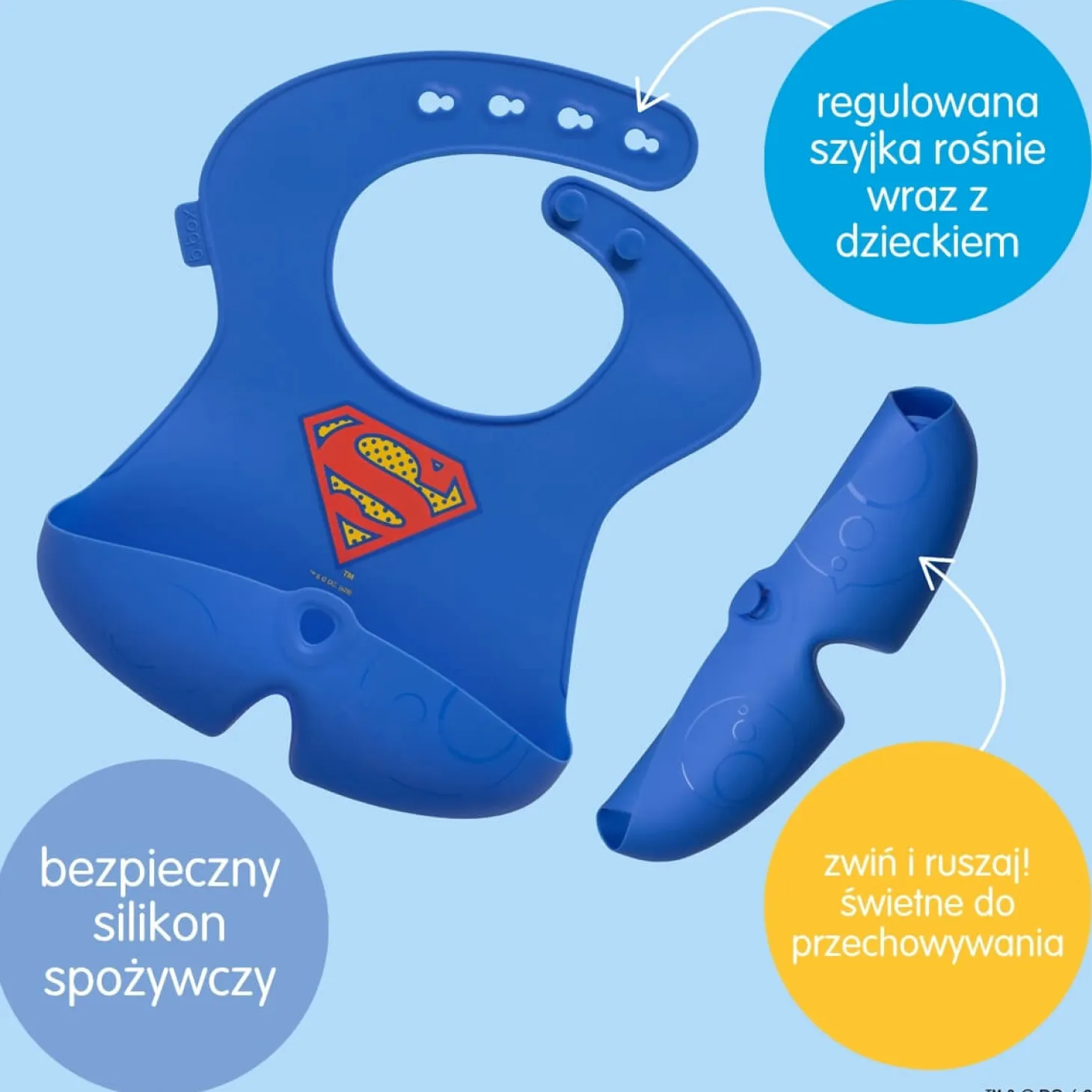Śliniak z otwartą kieszonką Superman