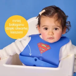 Śliniak z otwartą kieszonką Superman