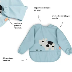 Śliniak z rękawami 6-18m Tiny Farm Blue