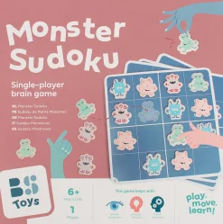 Gry Planszowe|6 Lat+ | BS Toys Logiczna gra planszowa, Monster Sudoku