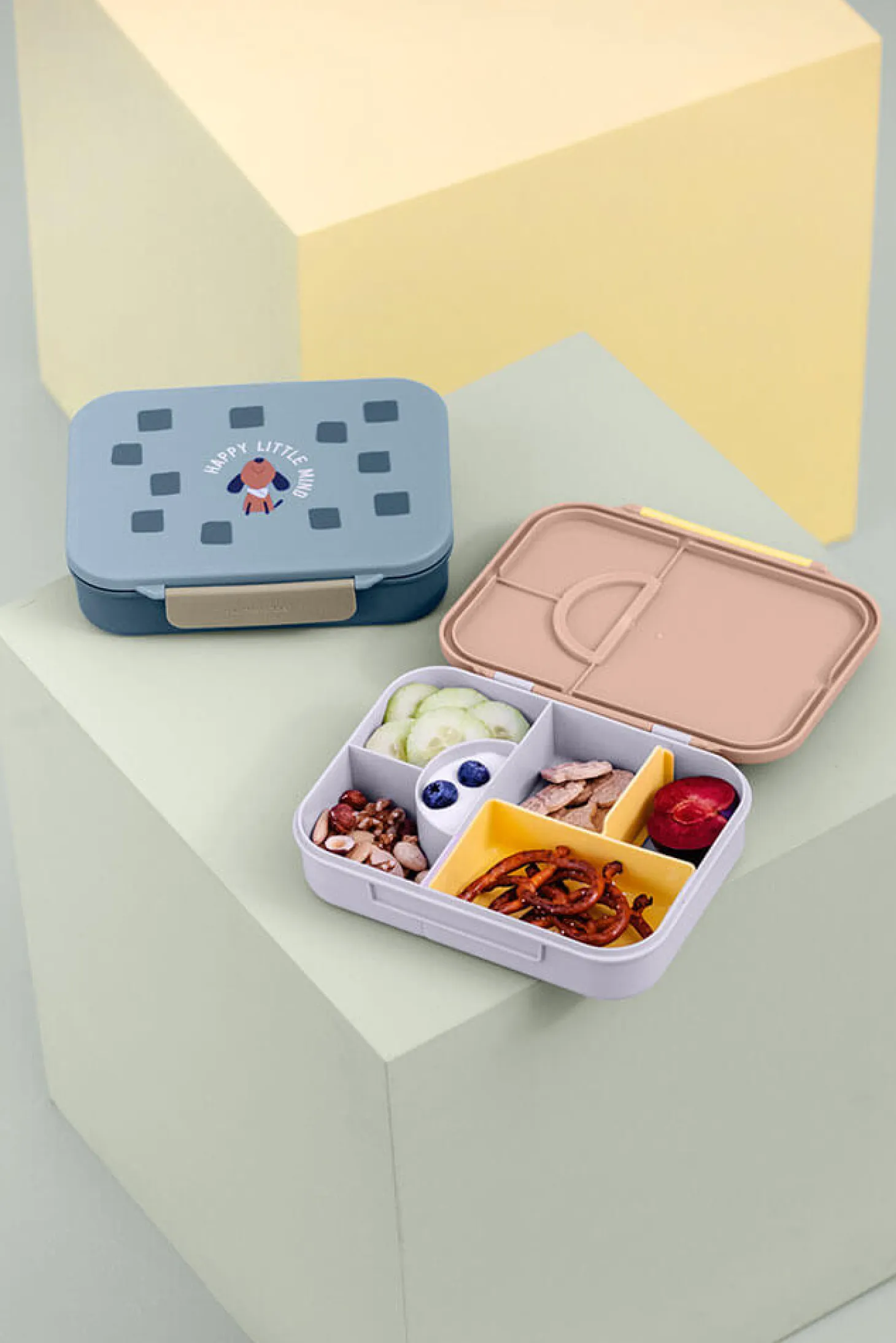 Lunchbox Bento z przegródkami Pattern Party blue & green