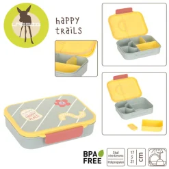 Lunchboxy|Przechowywanie Jedzenia | Lassig Lunchbox Bento z przegródkami Happy Trails Flower
