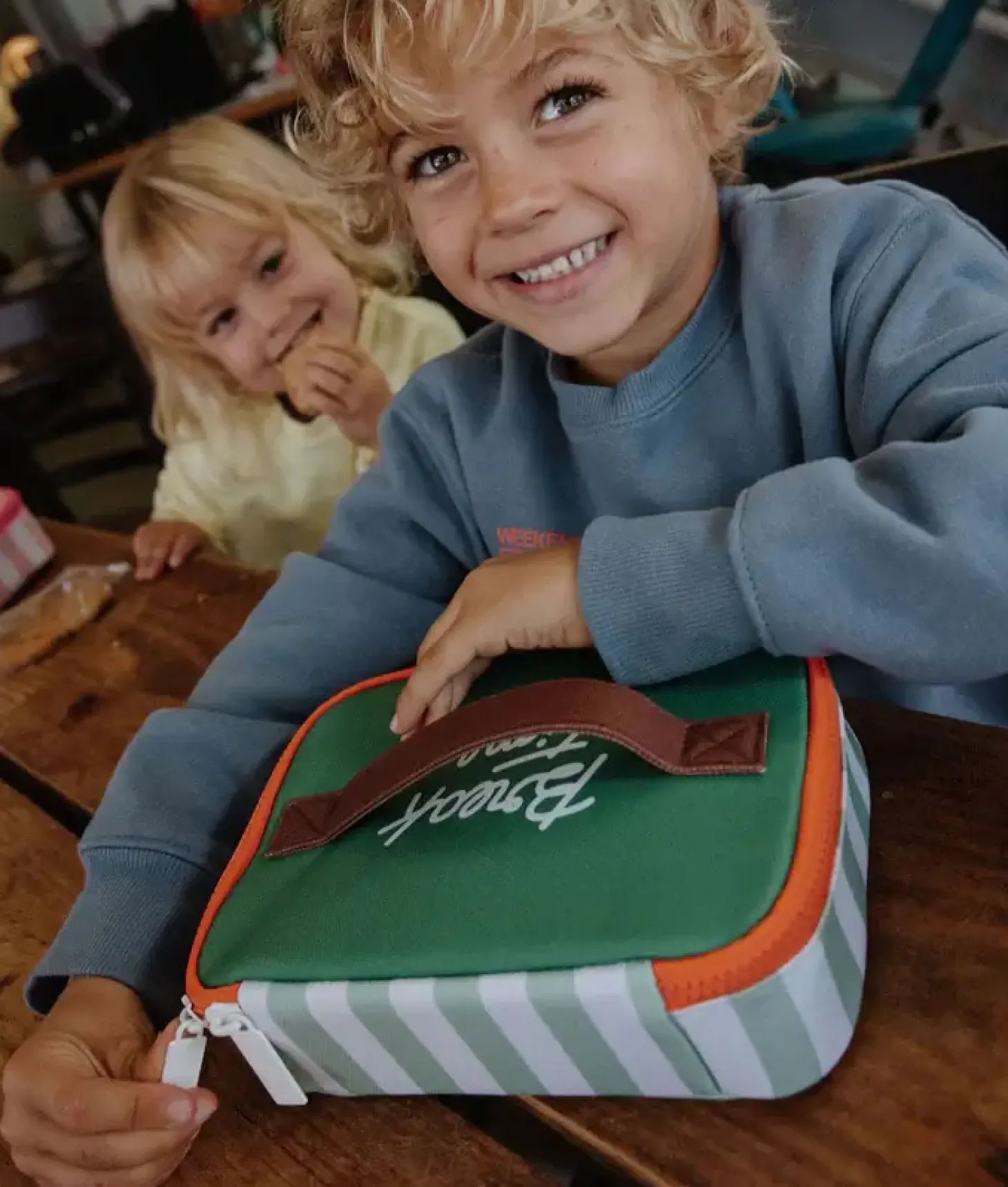 Lunchbox Mini Green Stripes