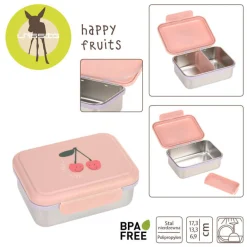 Lunchbox ze stali nierdzewnej Happy Fruits Cherry