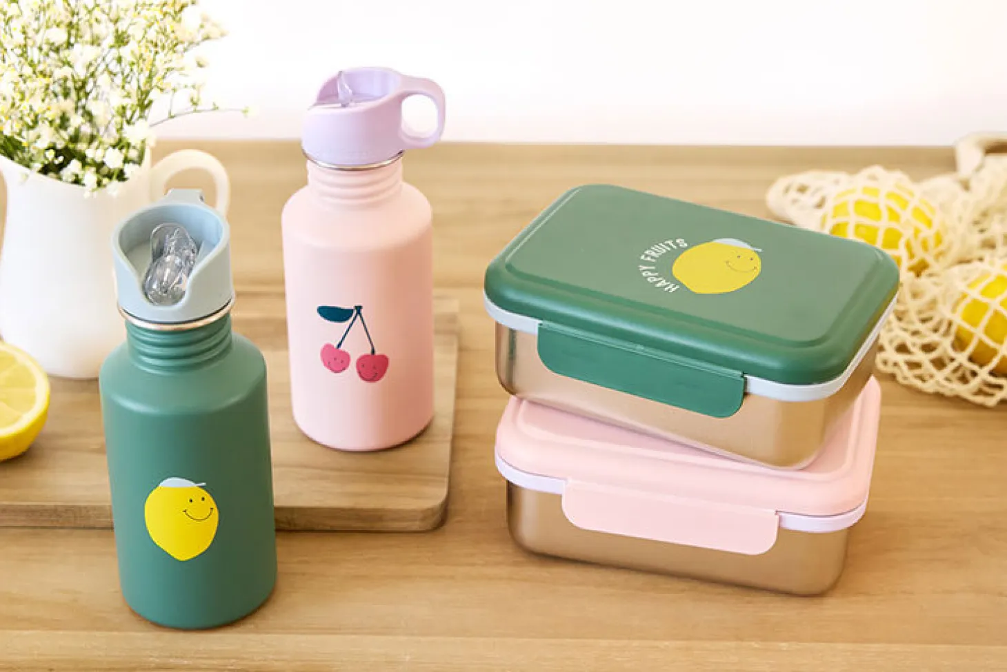 Lunchbox ze stali nierdzewnej Happy Fruits Cherry