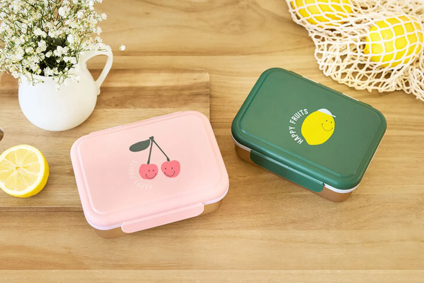 Lunchbox ze stali nierdzewnej Happy Fruits Cherry