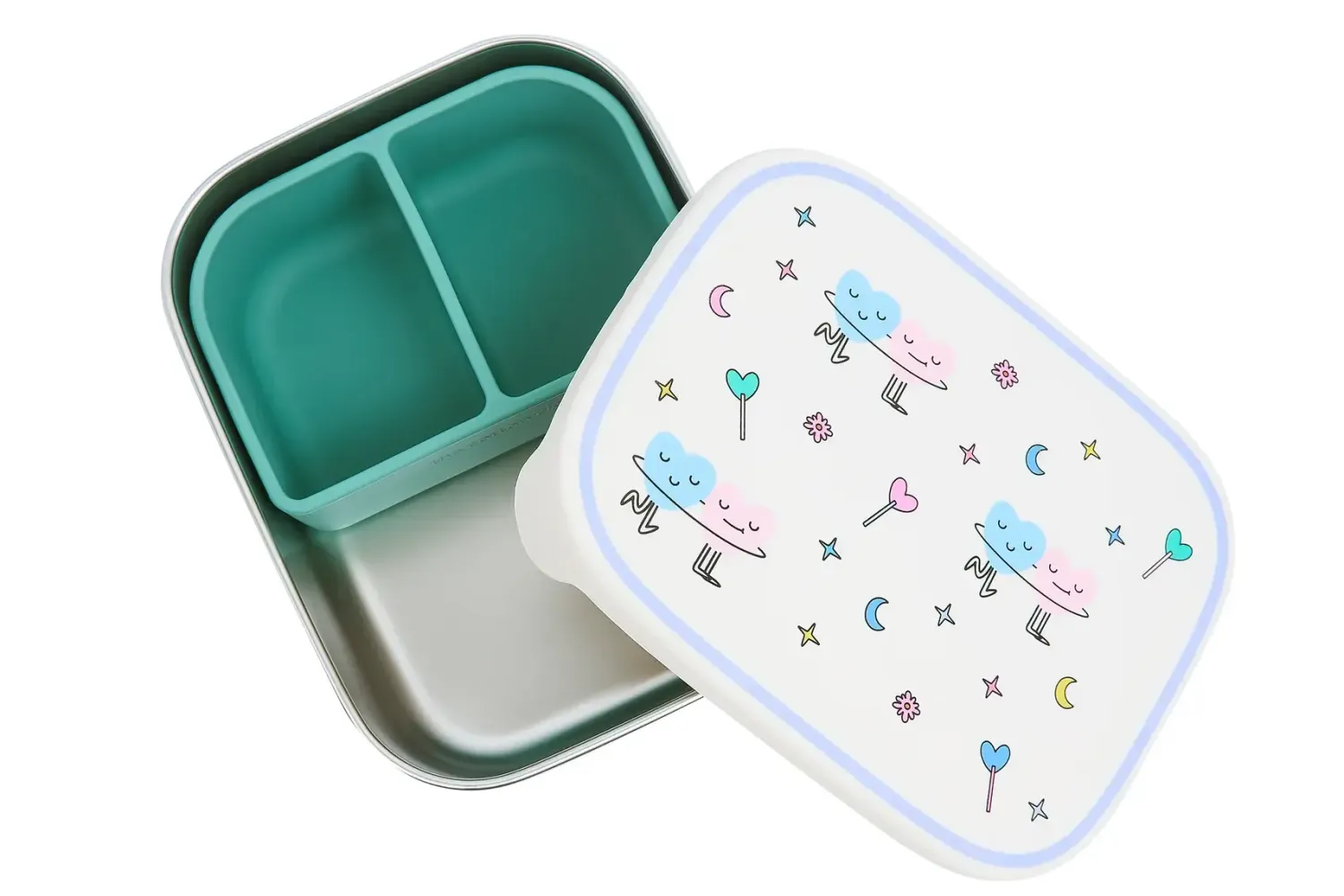 Lunchboxy|Przechowywanie Jedzenia | The cotton cloud Lunchbox ze stali nierdzewnej z wyjmowanymi przegródkami - Dancing Hearts