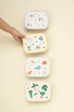 Lunchbox ze stali nierdzewnej z wyjmowanymi przegródkami - Funky Dogs