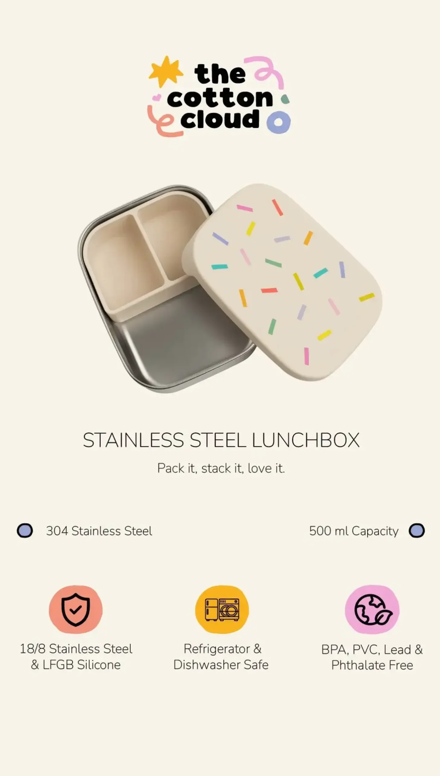 Lunchbox ze stali nierdzewnej z wyjmowanymi przegródkami - Club Soleil