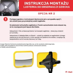 Lusterko do samochodu dla dziecka, żółte