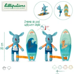 Zabawki Do Kąpieli|12M+ | Lilliputiens Magiczna przytulanka do kąpieli surfer Smok Joe 12 m+