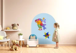 Dekoracje Dziecięce|Magnetyczne | Cleverclixx Magnetyczna naklejka ścienna 95x75cm - clever blue