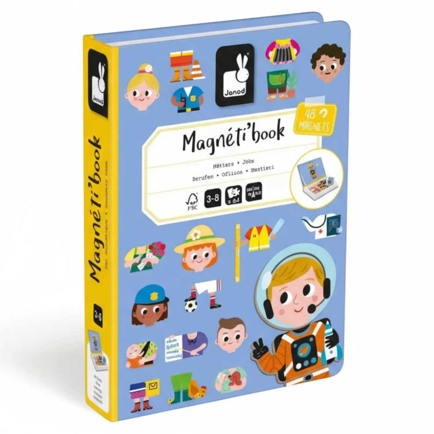 Idealne W Podróży|Edukacyjne | Janod Magnetyczna układanka Zawody Magnetibook