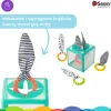 12M+|18M+ | Sassy Manipulacyjna kostka sensoryczna Montessori, sorter z krążkami