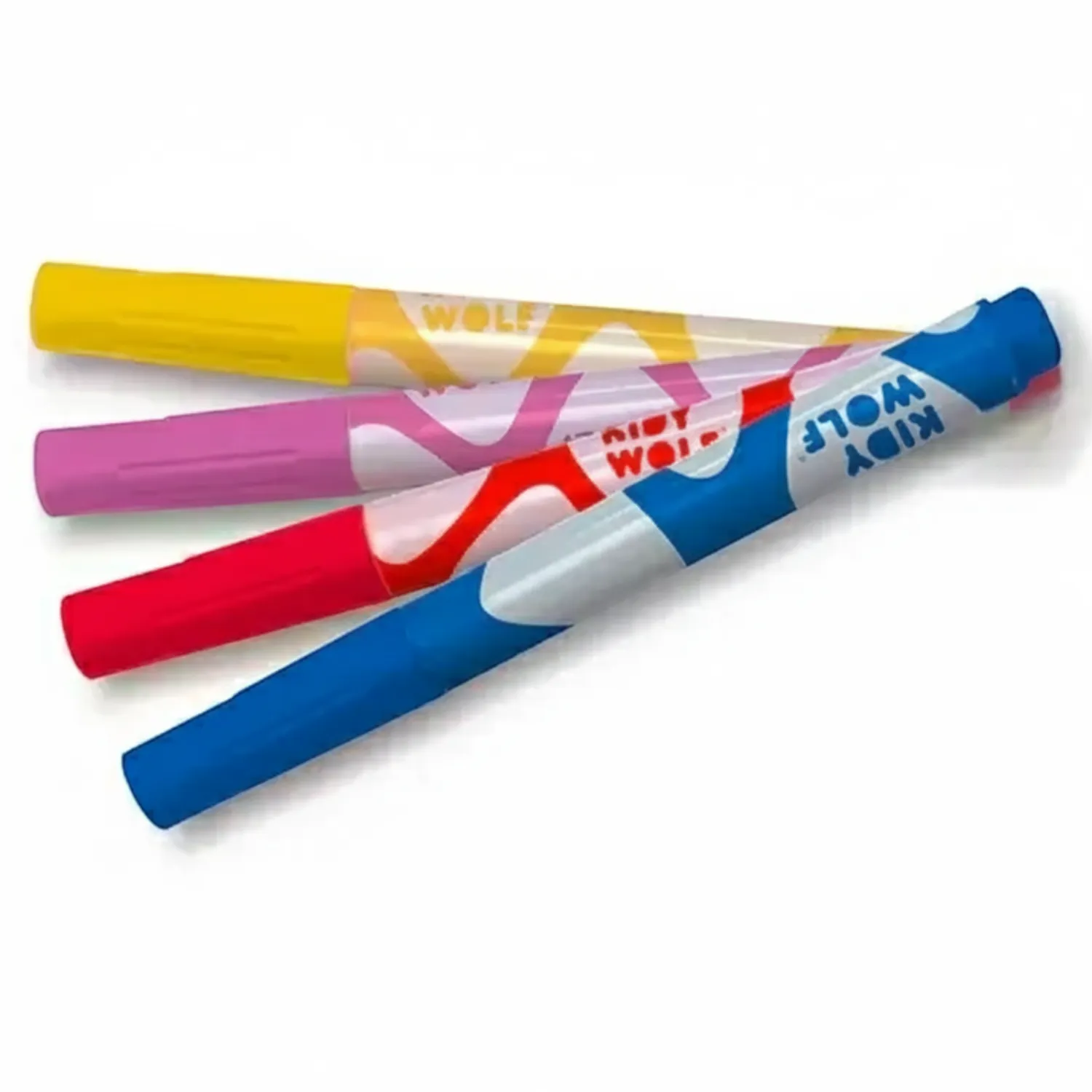 6 Lat+|3 Lata + | Kidywolf Markery fluorescencyjne KIDYMARKERS - żółty, różowy, czerwony, niebieski