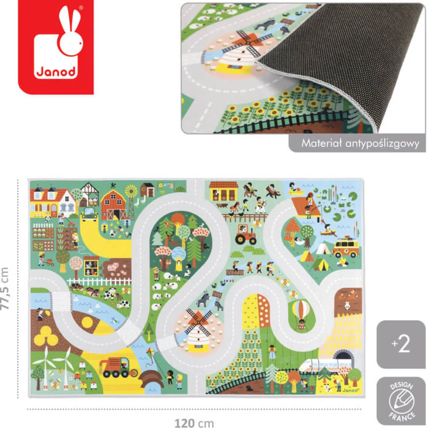 6 Lat+|3 Lata + | Janod Mata do zabawy z drogą Wieś Cross Roads 2+