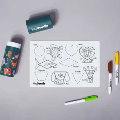 6 Lat+|3 Lata + | HeyDoodle Mata Silikonowa do Kolorowania A4 - Kształty