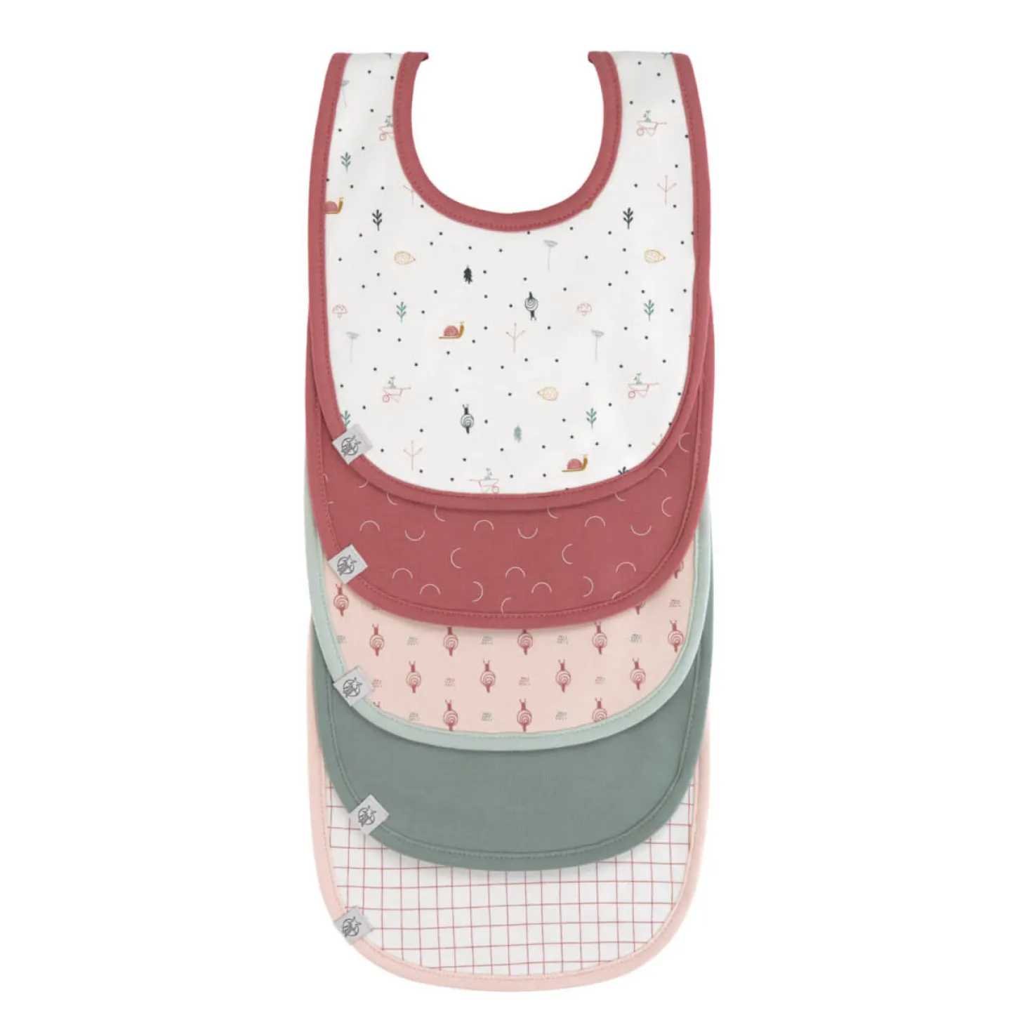 Materiałowe śliniaki Garden Explorer, 5 szt. - Snail