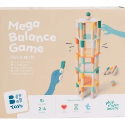 8 Lat+|Drewniane | BS Toys Mega Wieża Balansowa z kostką, gra zręcznościowa