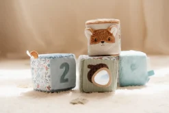 Sensoryczne|Klocki | Little Dutch 4 Miękkie kostki aktywizujące Forest Friends